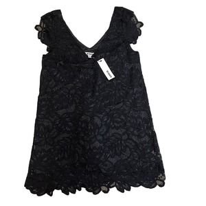 BB Dakota Black Jacqueline Lace Mini Shift Dress NWT
